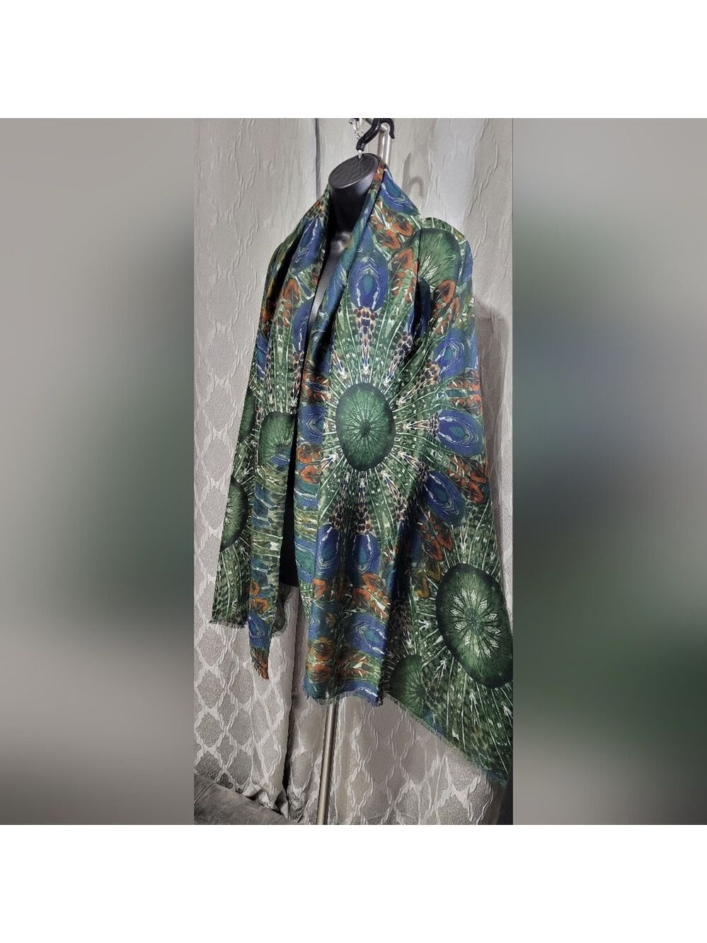 Kollie More | 100% Viscose Scarf | Lightweight & Stylish Scarf | Peacock